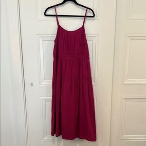 Old Navy Linen Pink Sleeveless Midi Dress